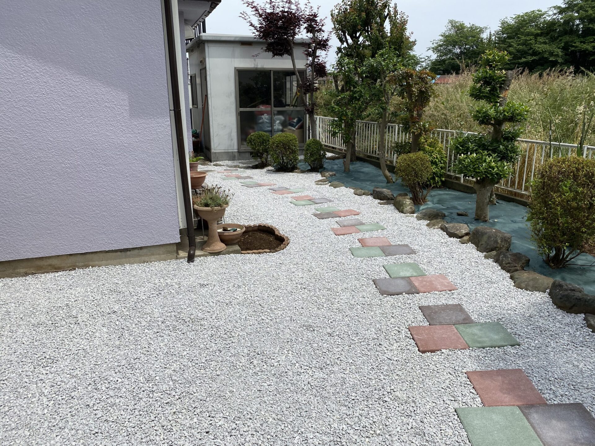 6月15日 防草シート 砂利敷 作業報告
