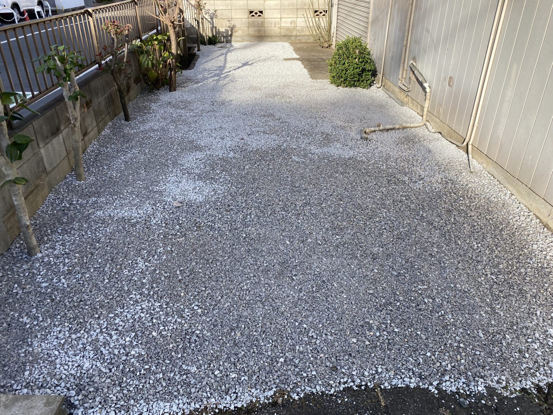 12月10日 川越市 防草シート 砂利敷 作業報告